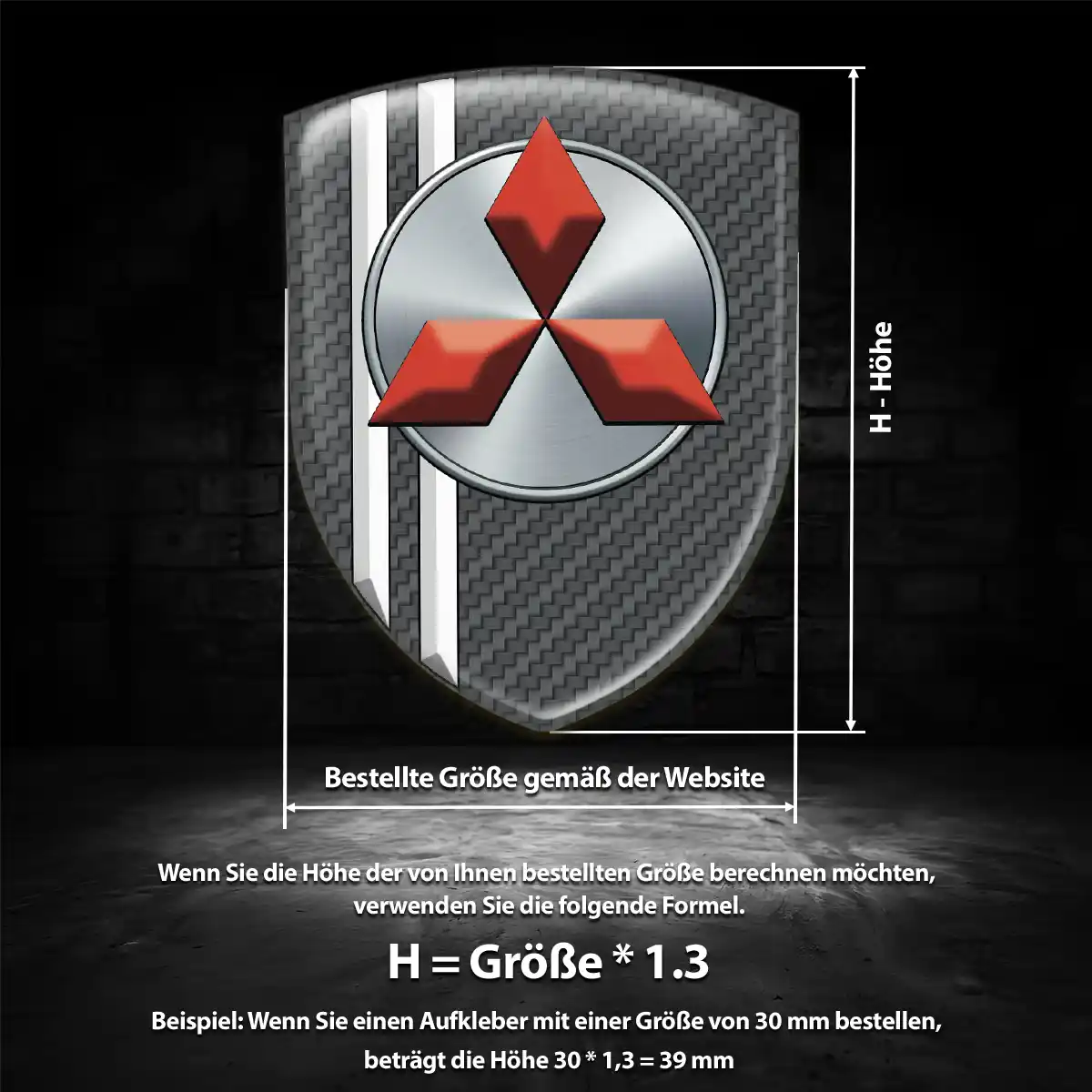 Mitsubishi Aufkleber 3D Gel Wappen Auto Exterieurdesign