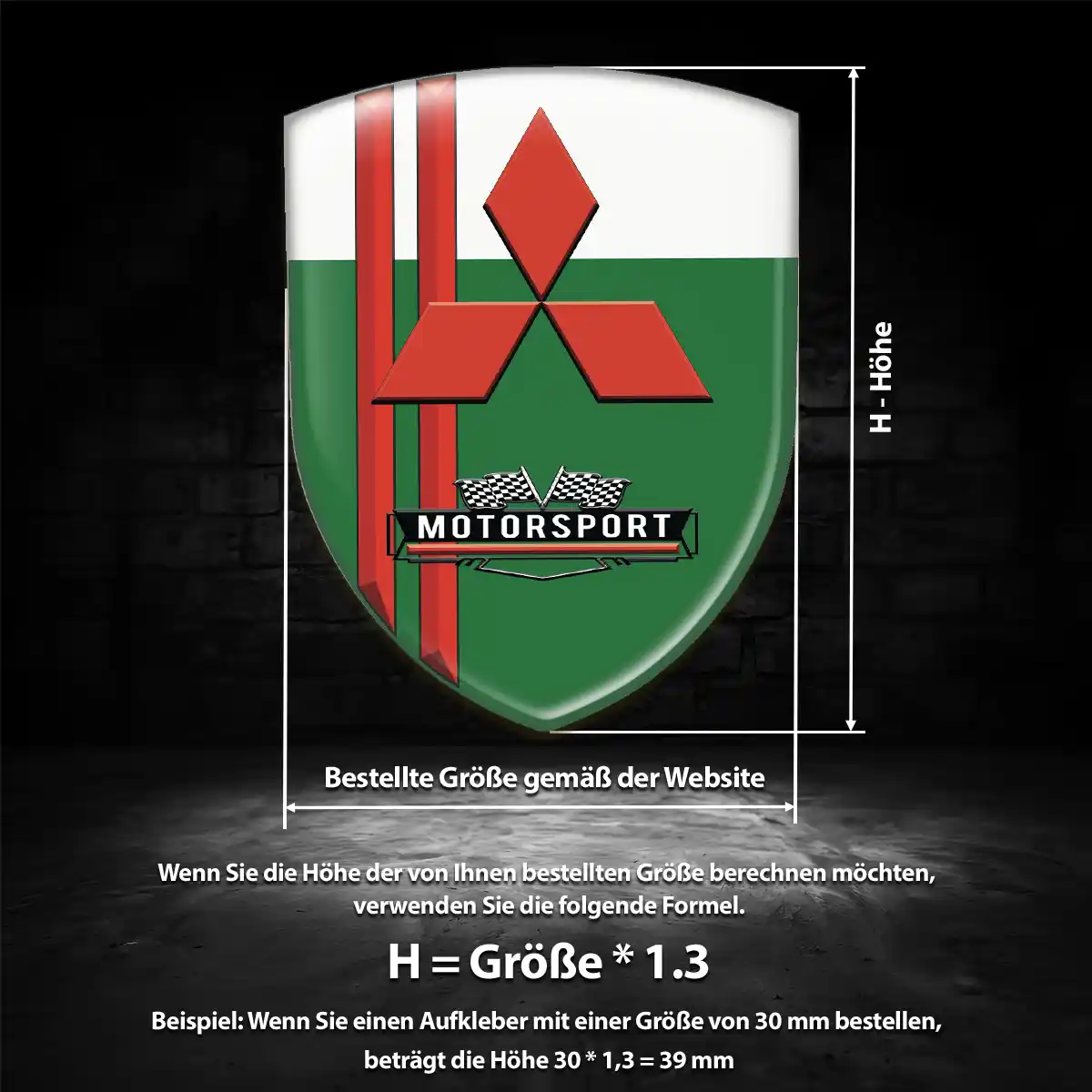 Mitsubishi Aufkleber 3D Gel Wappen Auto Hochwertiges Harz