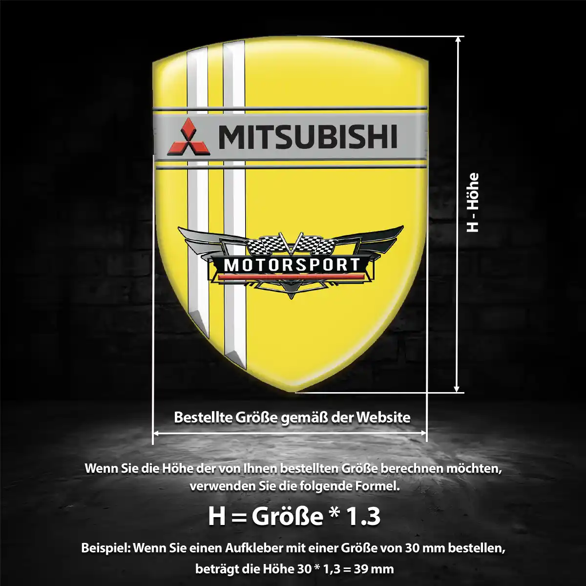 Mitsubishi Aufkleber 3D Gel Wappen Auto Limitierte Auflage