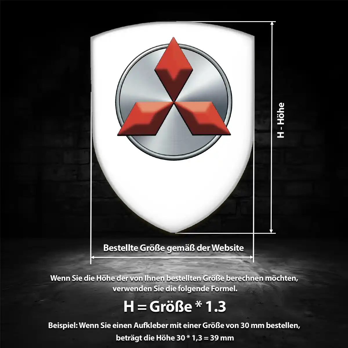 Mitsubishi Aufkleber 3D Gel Wappen Auto Luxus-Edition