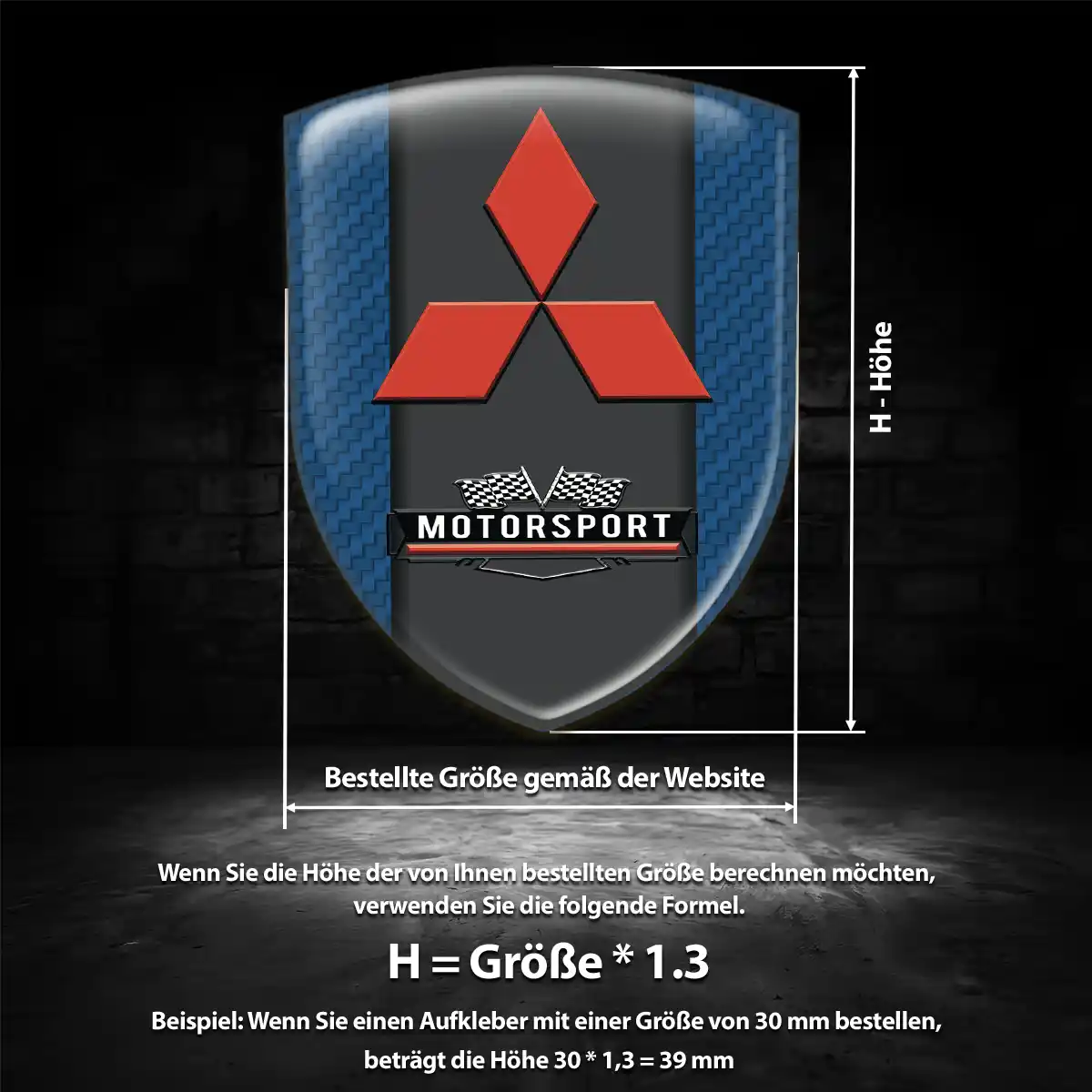 Mitsubishi Aufkleber 3D Gel Wappen Auto Premium-Edition