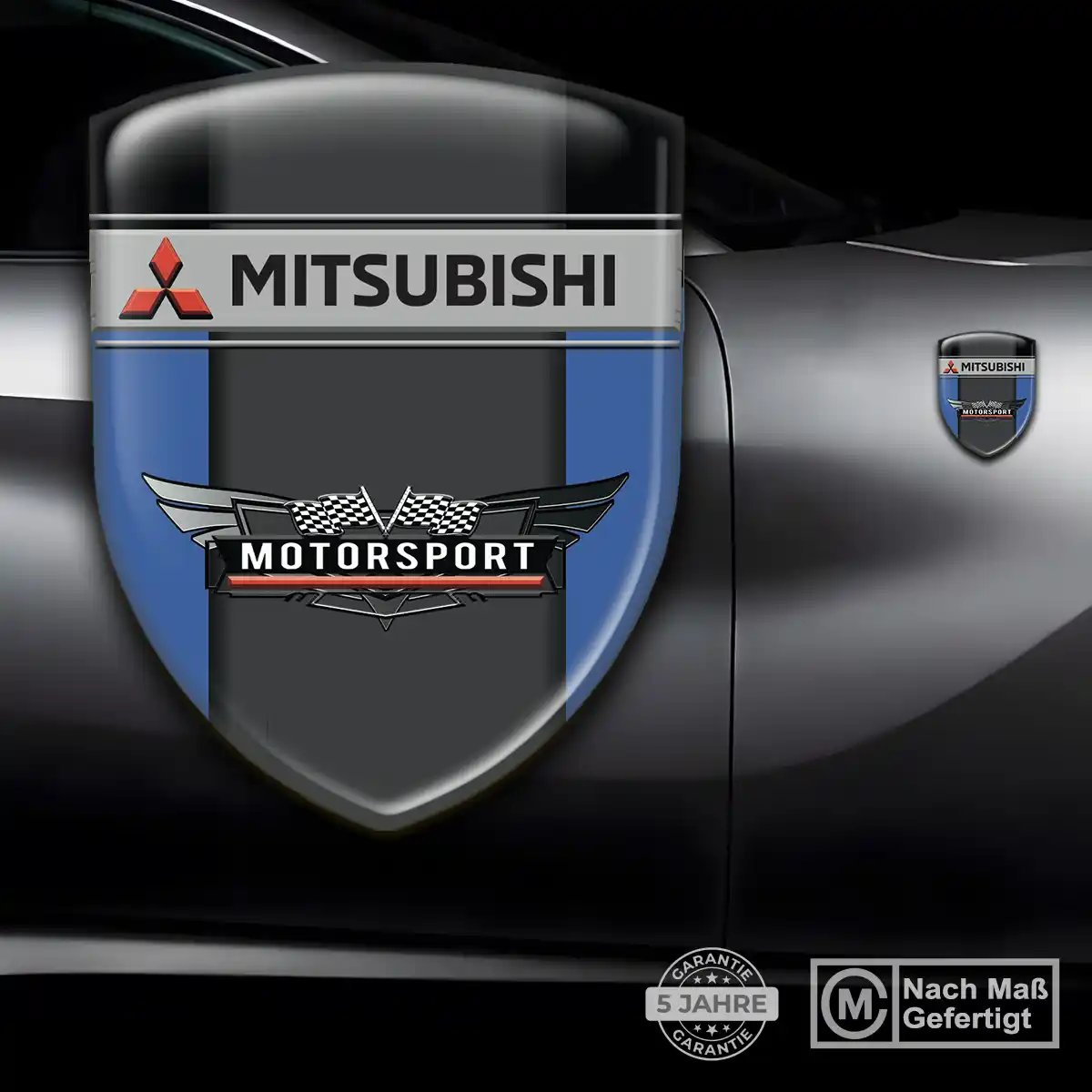 Mitsubishi Aufkleber 3D Gel Wappen Hochwertiges Harz