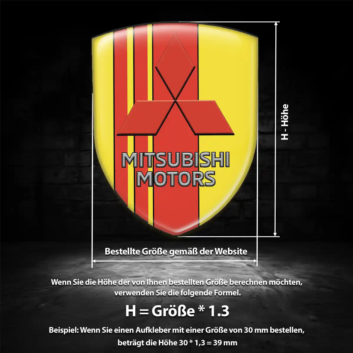 Mitsubishi Aufkleber 3D Gel Wappen Hohe Qualität