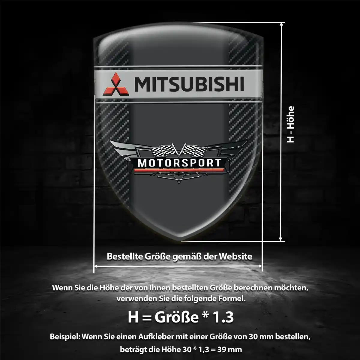 Mitsubishi Aufkleber 3D Gel Wappen Limitierte Auflage