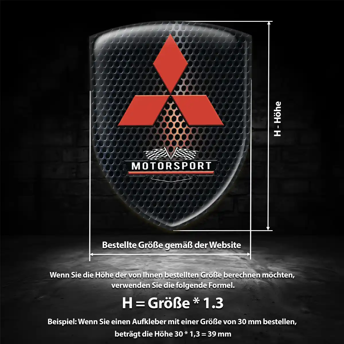 Mitsubishi Aufkleber 3D Gel Wappen Luxus-Edition