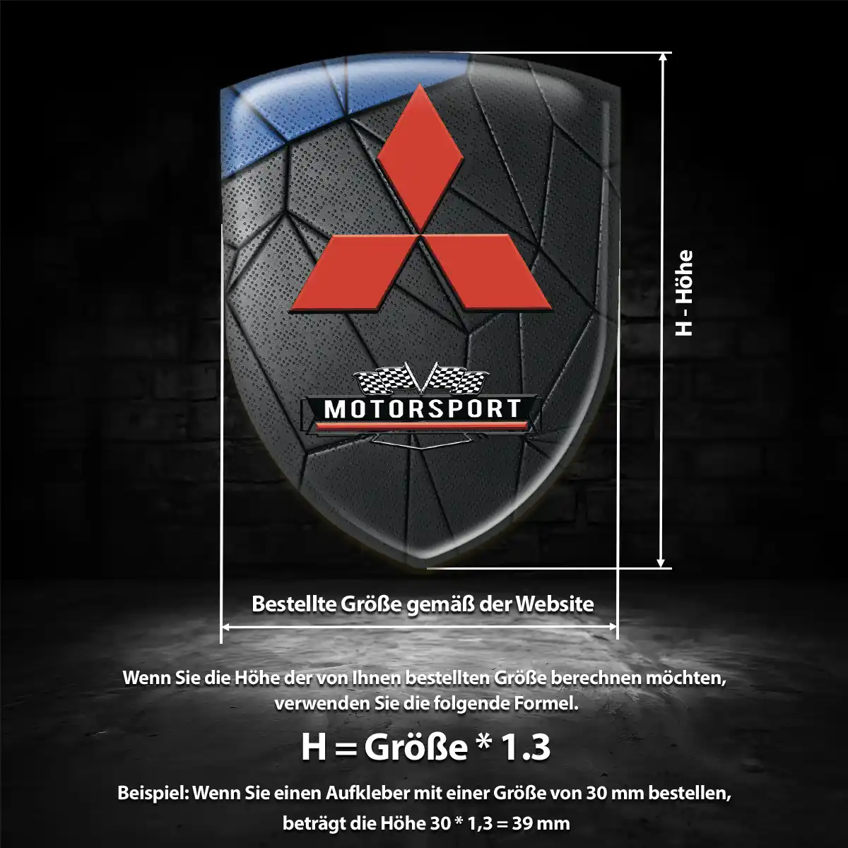Mitsubishi Aufkleber 3D Gel Wappen Premiumqualität
