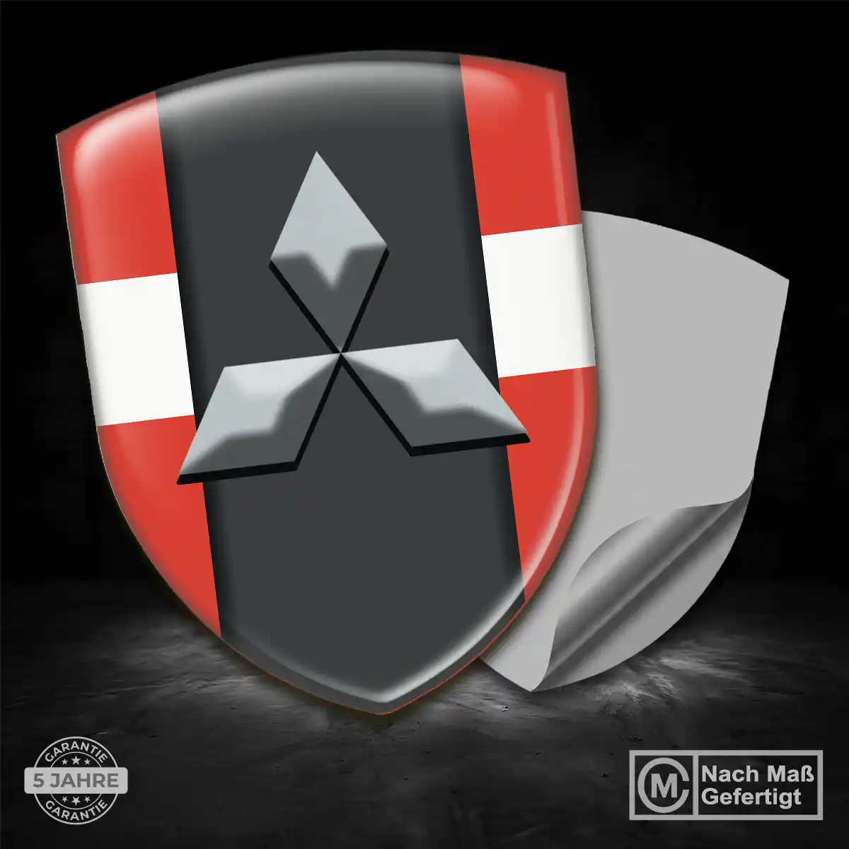 Mitsubishi Aufkleber 3D Gel Wappen Stilvolles Design