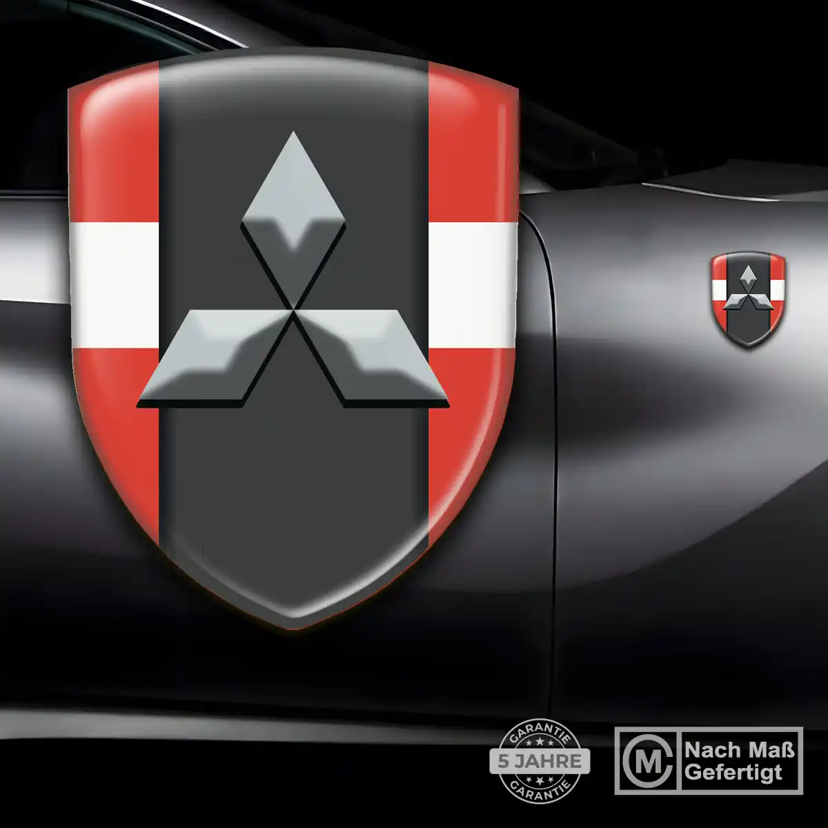 Mitsubishi Aufkleber 3D Gel Wappen Stilvolles Design