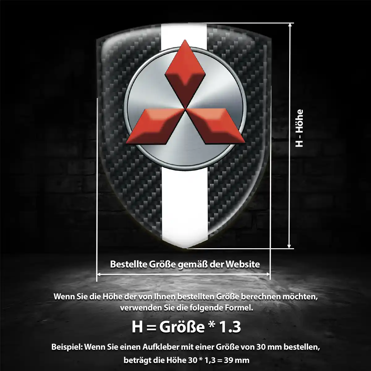 Mitsubishi Aufkleber Emblem Auto Exterieurdesign