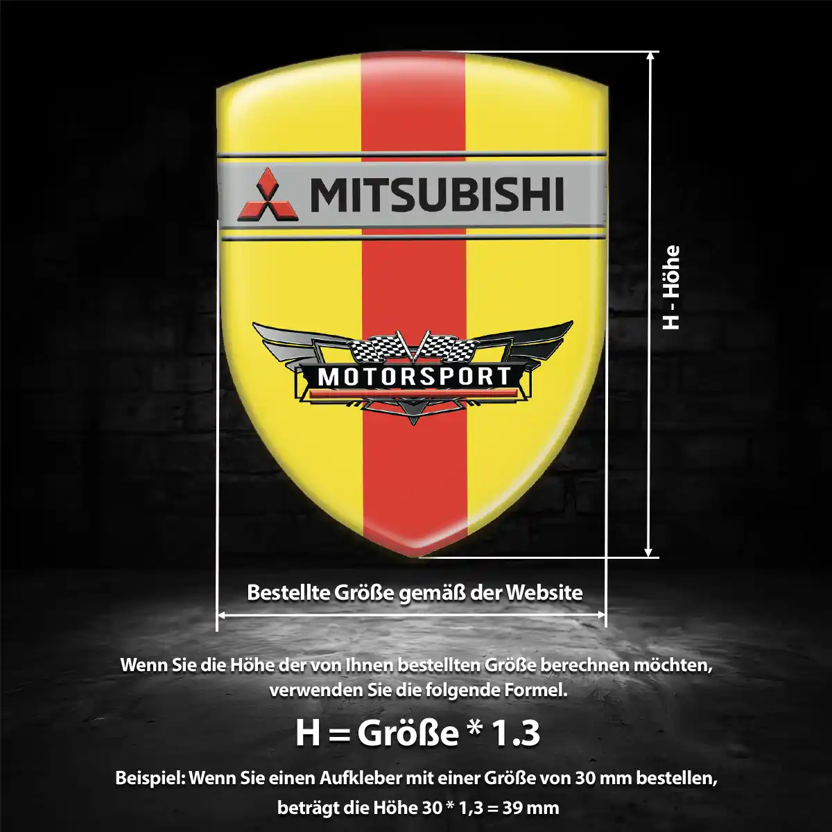 Mitsubishi Aufkleber Emblem Exterieurdesign
