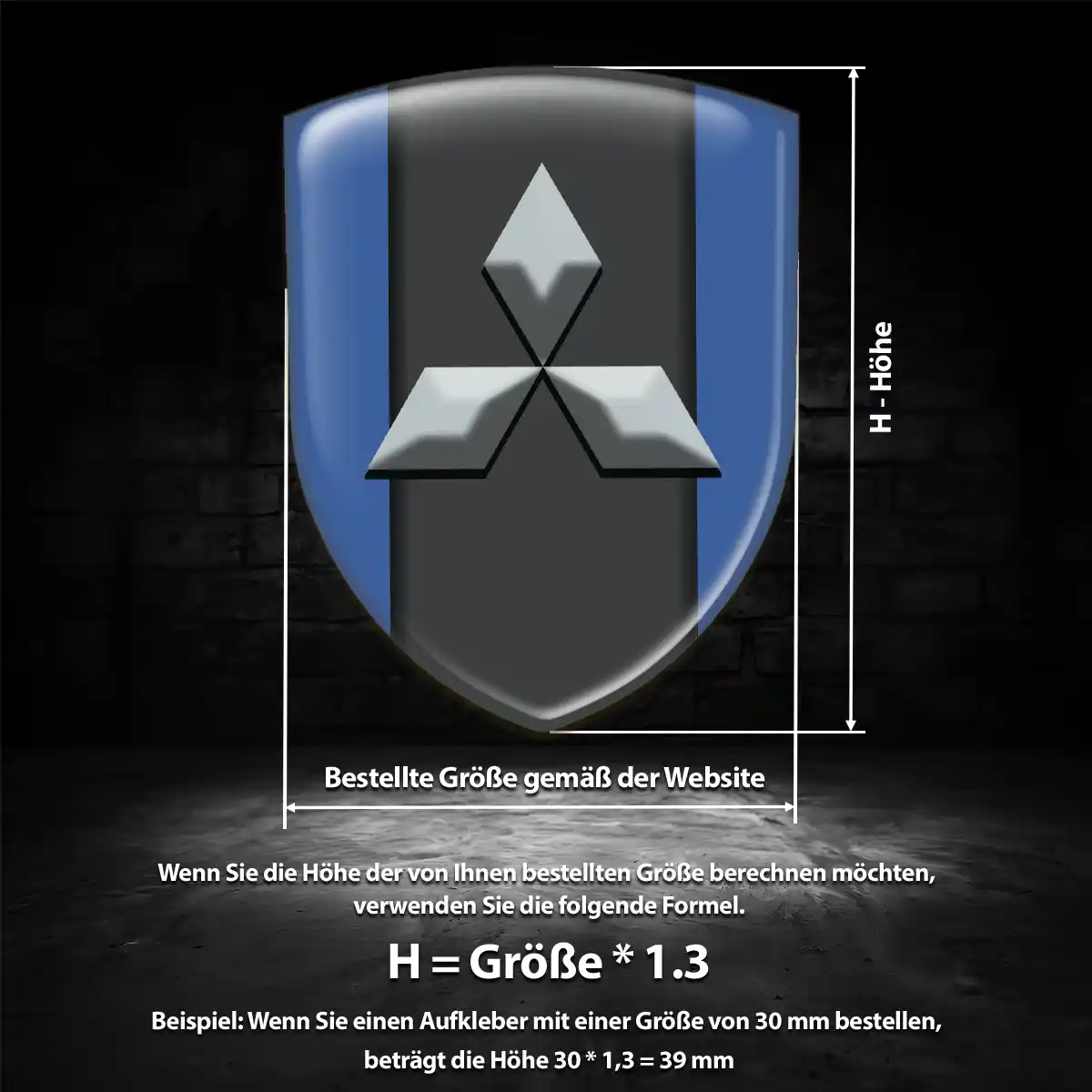 Mitsubishi Aufkleber Emblem Interieurdesign