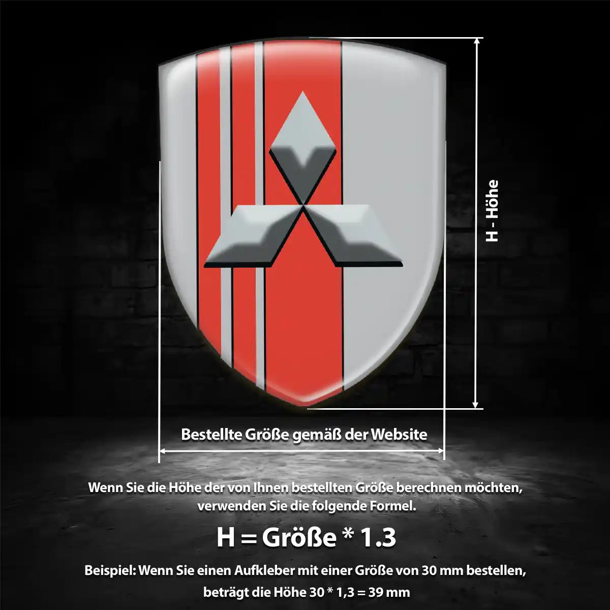 Mitsubishi Aufkleber Emblem Luxus-Edition