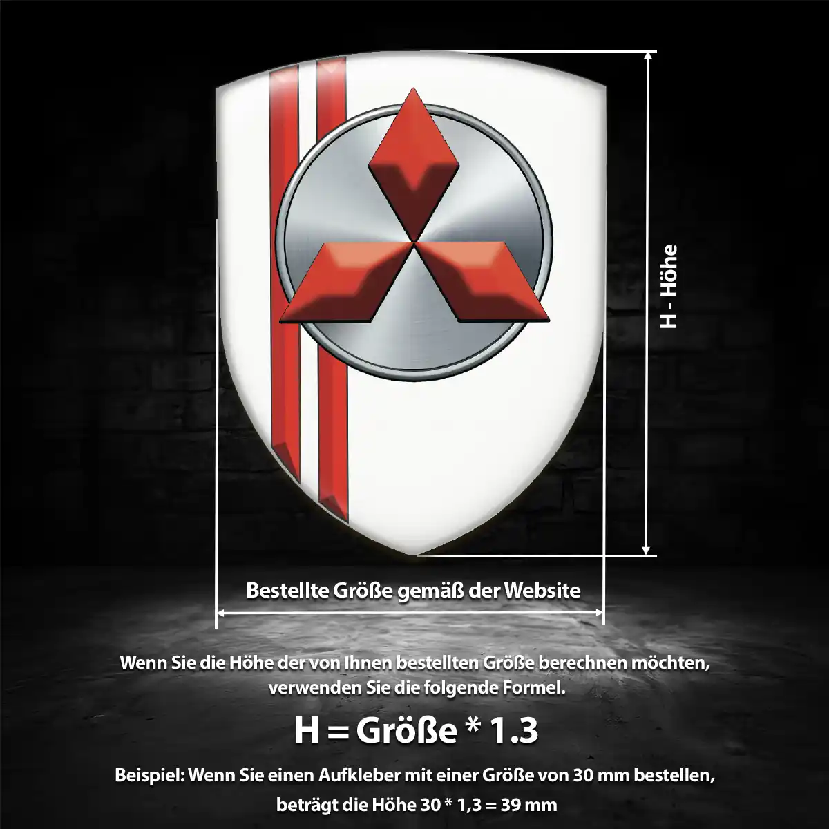 Mitsubishi Aufkleber Emblem Premium-Edition