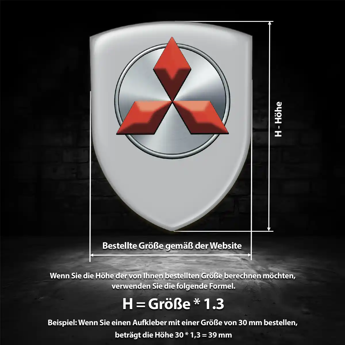 Mitsubishi Aufkleber Emblem Premiumqualität
