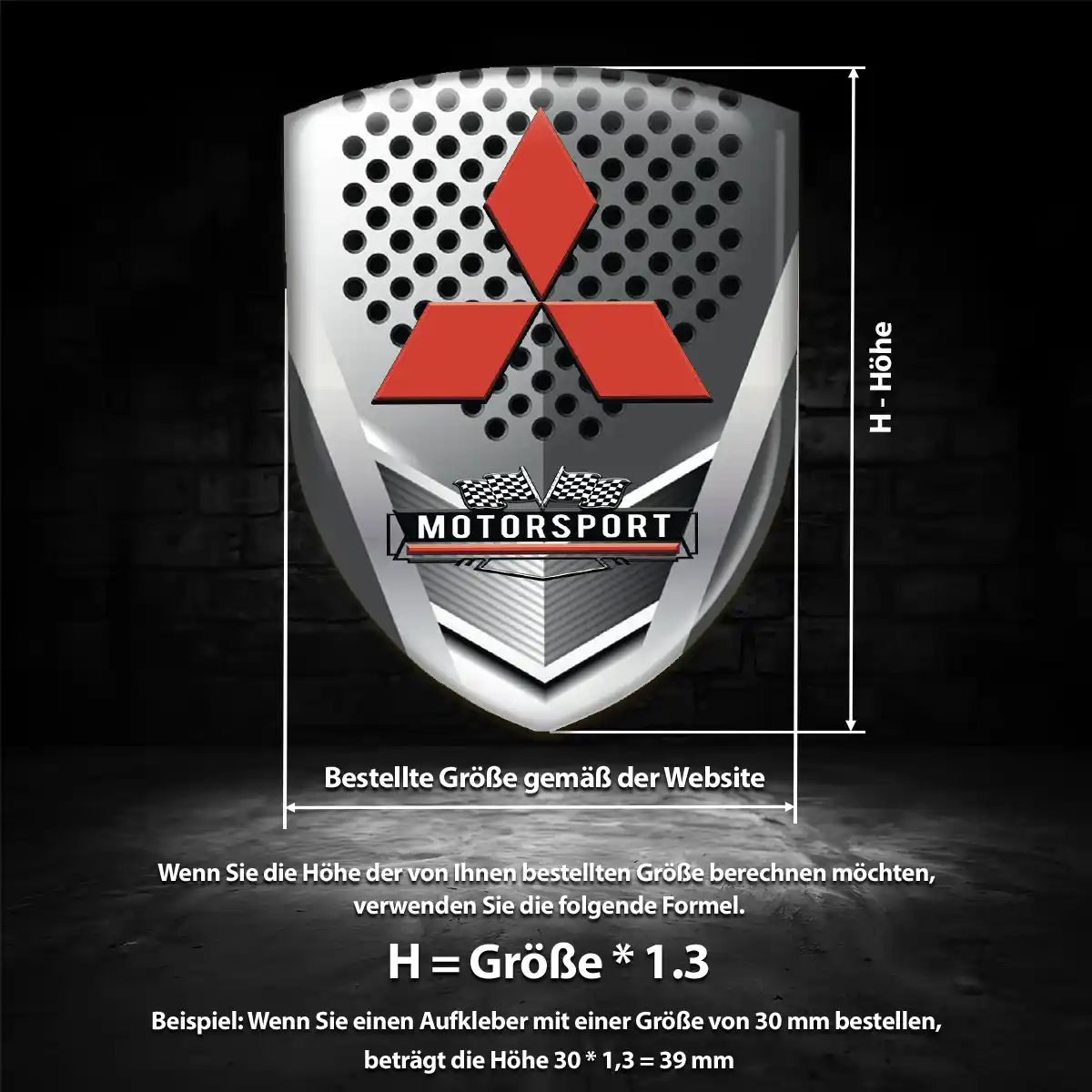 Mitsubishi Aufkleber Emblem Stilvolles Design