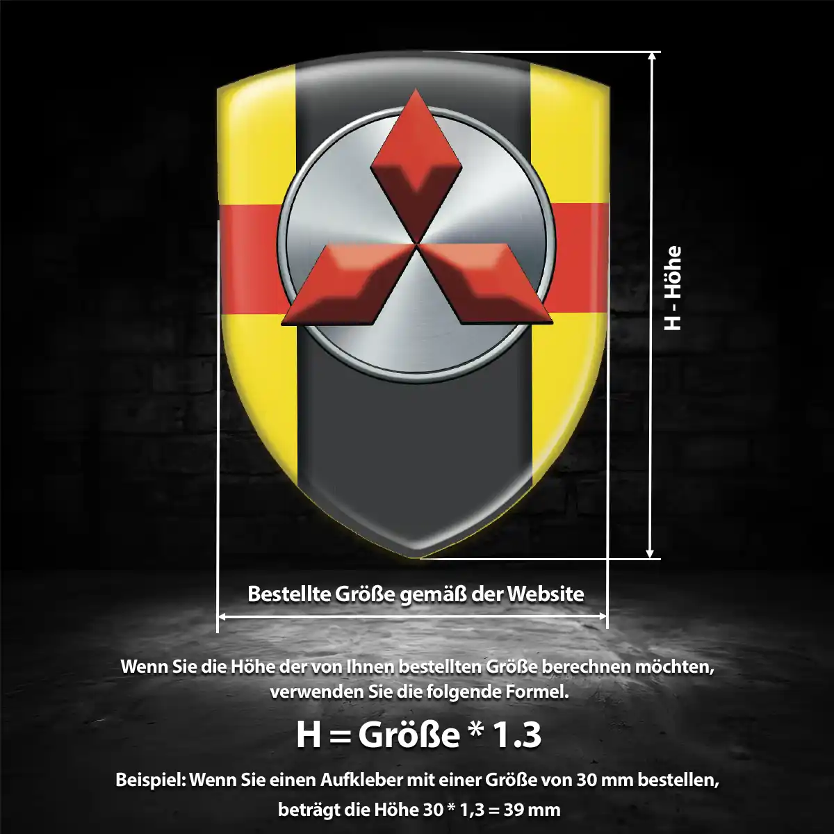 Mitsubishi Aufkleber Emblem Wappen Auto Exterieurdesign