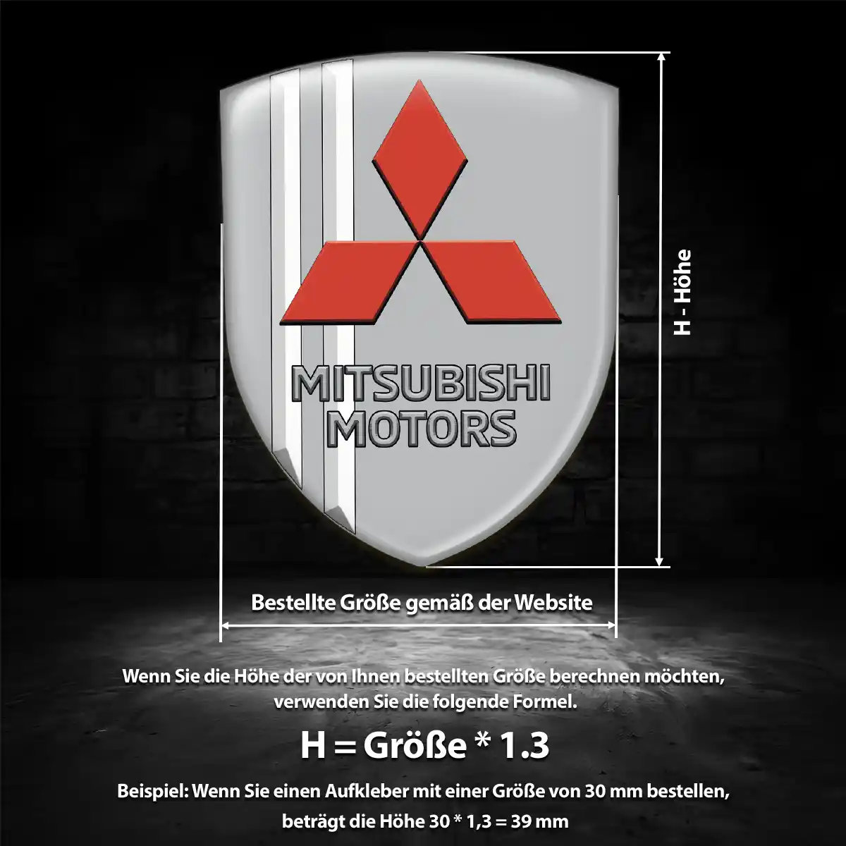 Mitsubishi Aufkleber Emblem Wappen Auto Limitierte Auflage