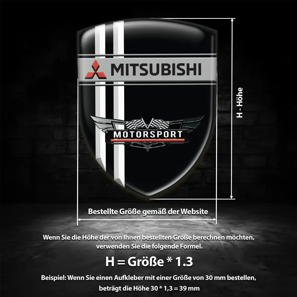 Mitsubishi Aufkleber Emblem Wappen Auto Premium-Edition