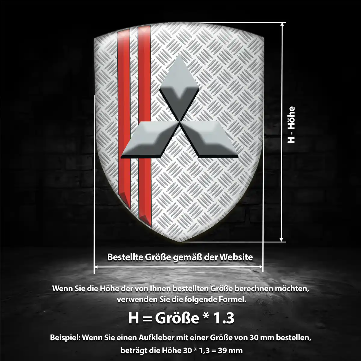 Mitsubishi Aufkleber Emblem Wappen Hochwertiges Harz