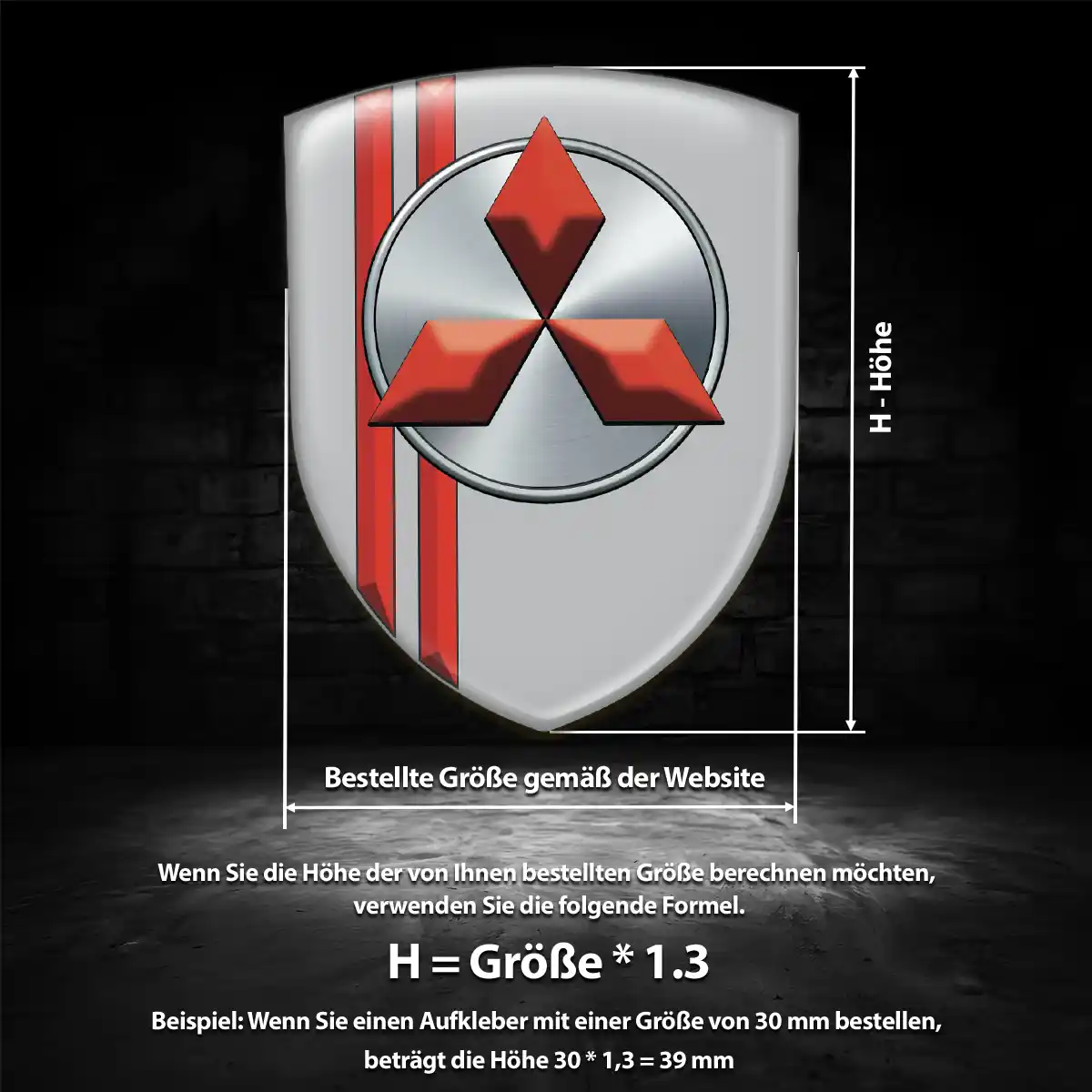 Mitsubishi Aufkleber Emblem Wappen Hohe Qualität