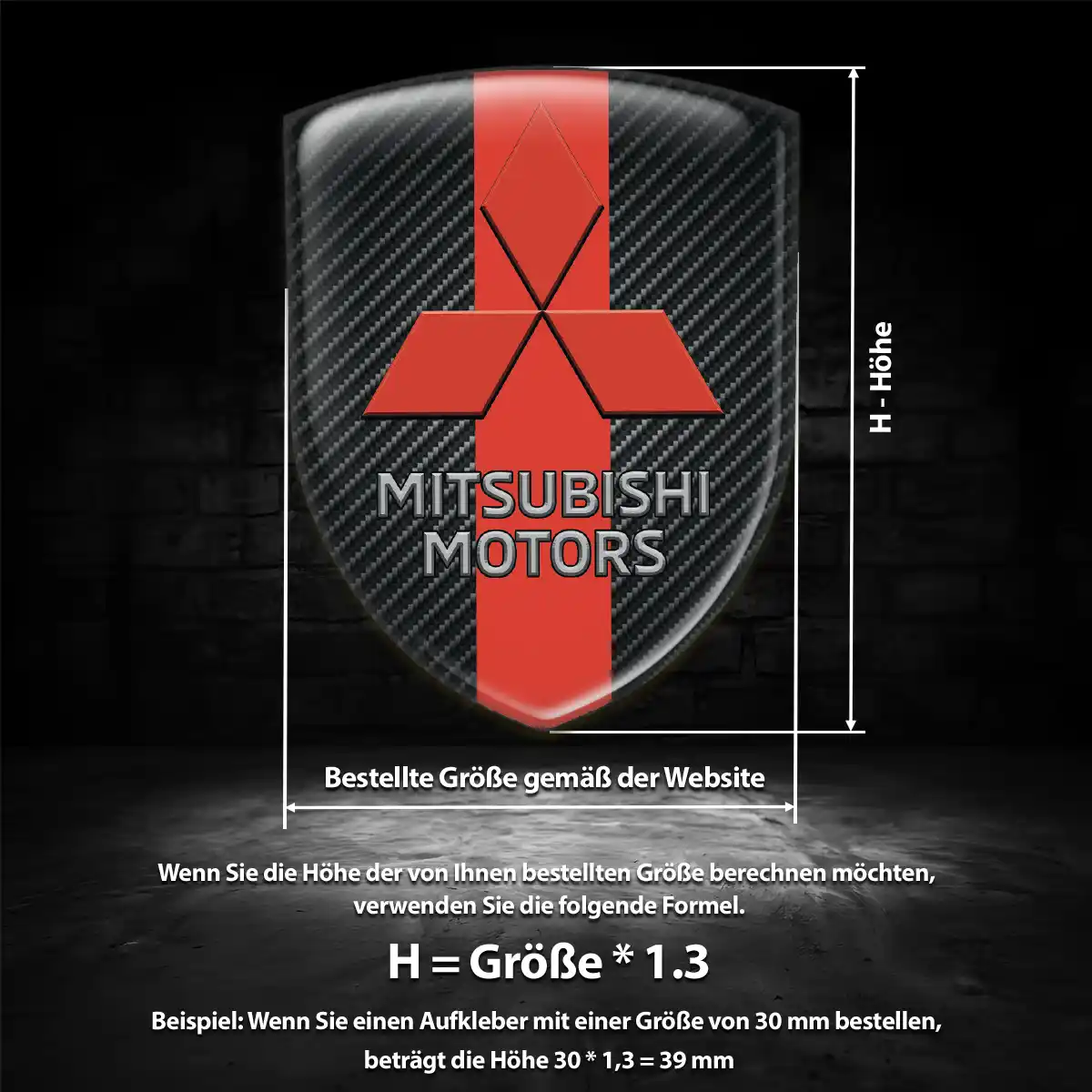 Mitsubishi Aufkleber Emblem Wappen Interieurdesign