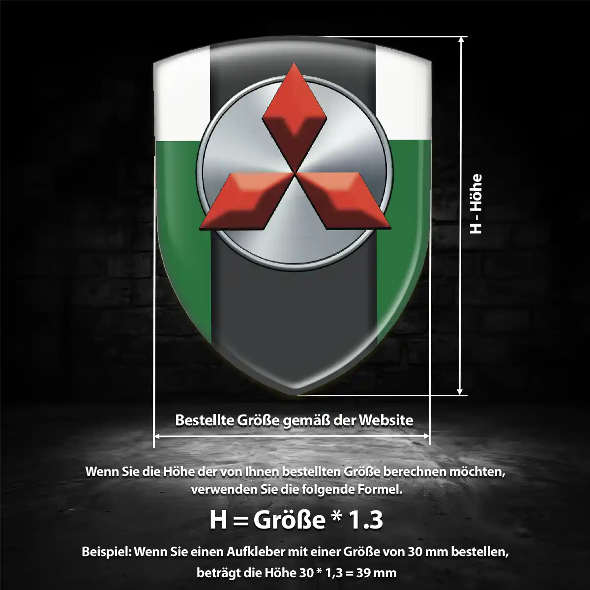 Mitsubishi Aufkleber Emblem Wappen Limitierte Auflage