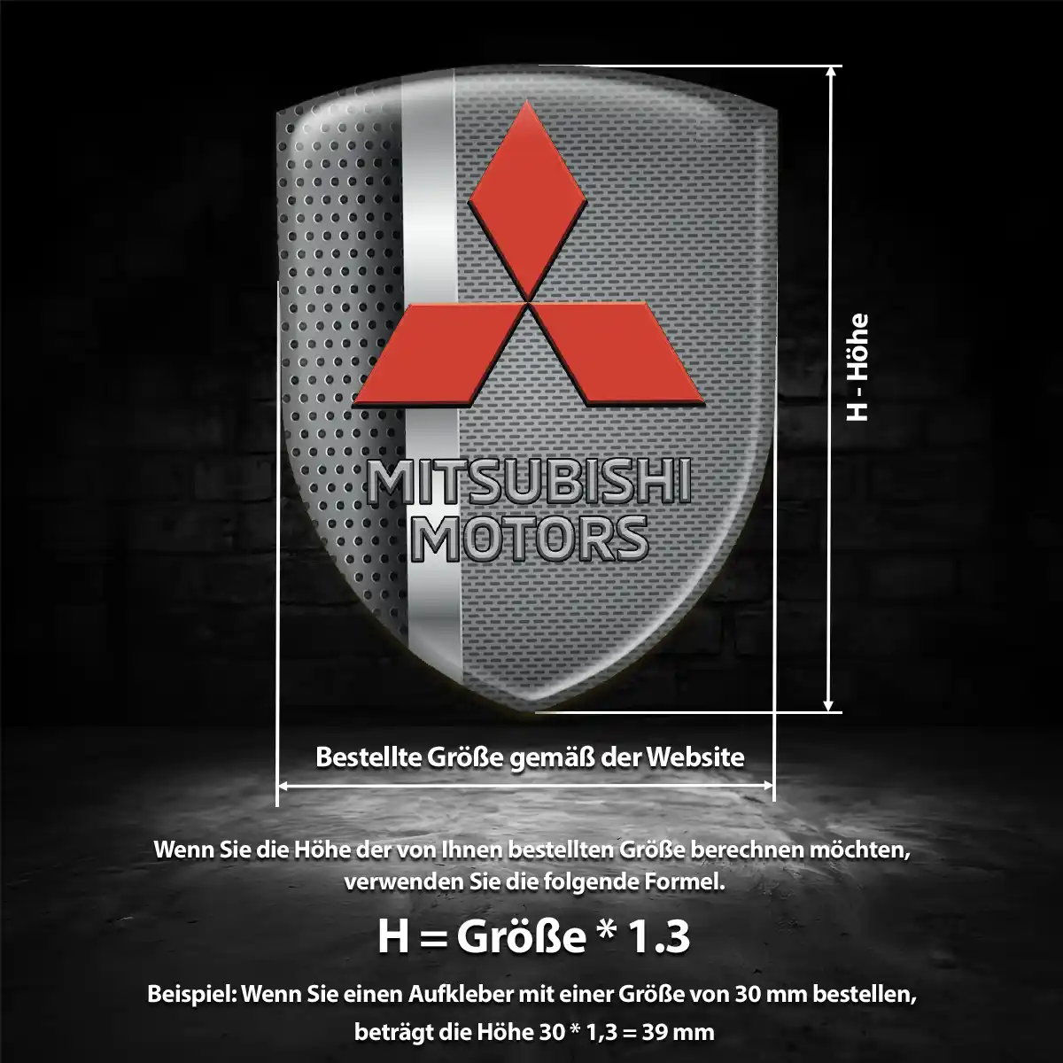 Mitsubishi Aufkleber Emblem Wappen Premium-Edition