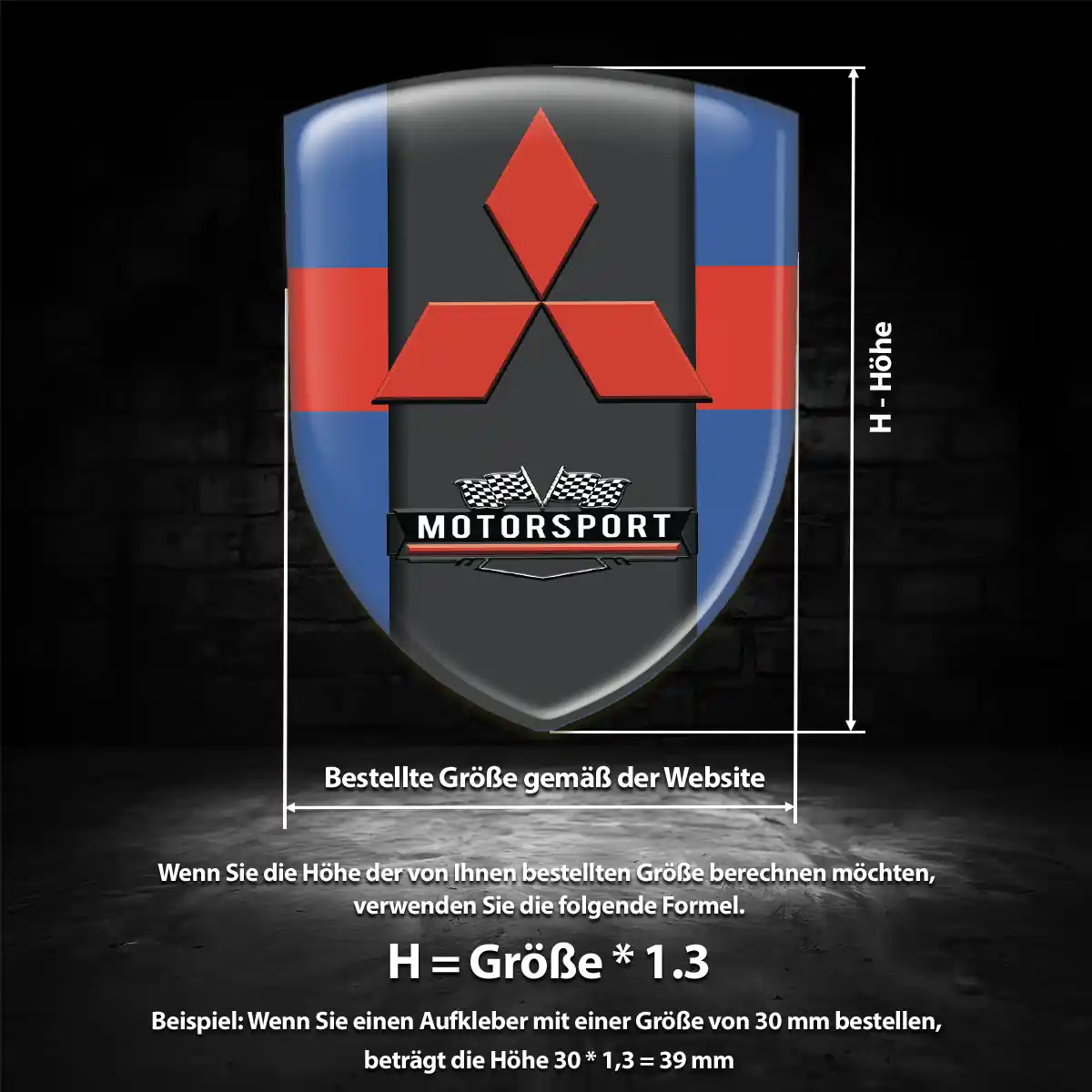 Mitsubishi Aufkleber Emblem Wappen Premiumqualität