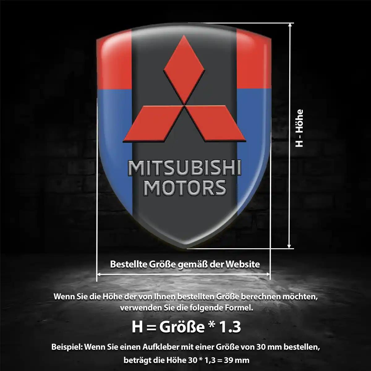 Mitsubishi Aufkleber Embleme Silikon Auto Interieurdesign