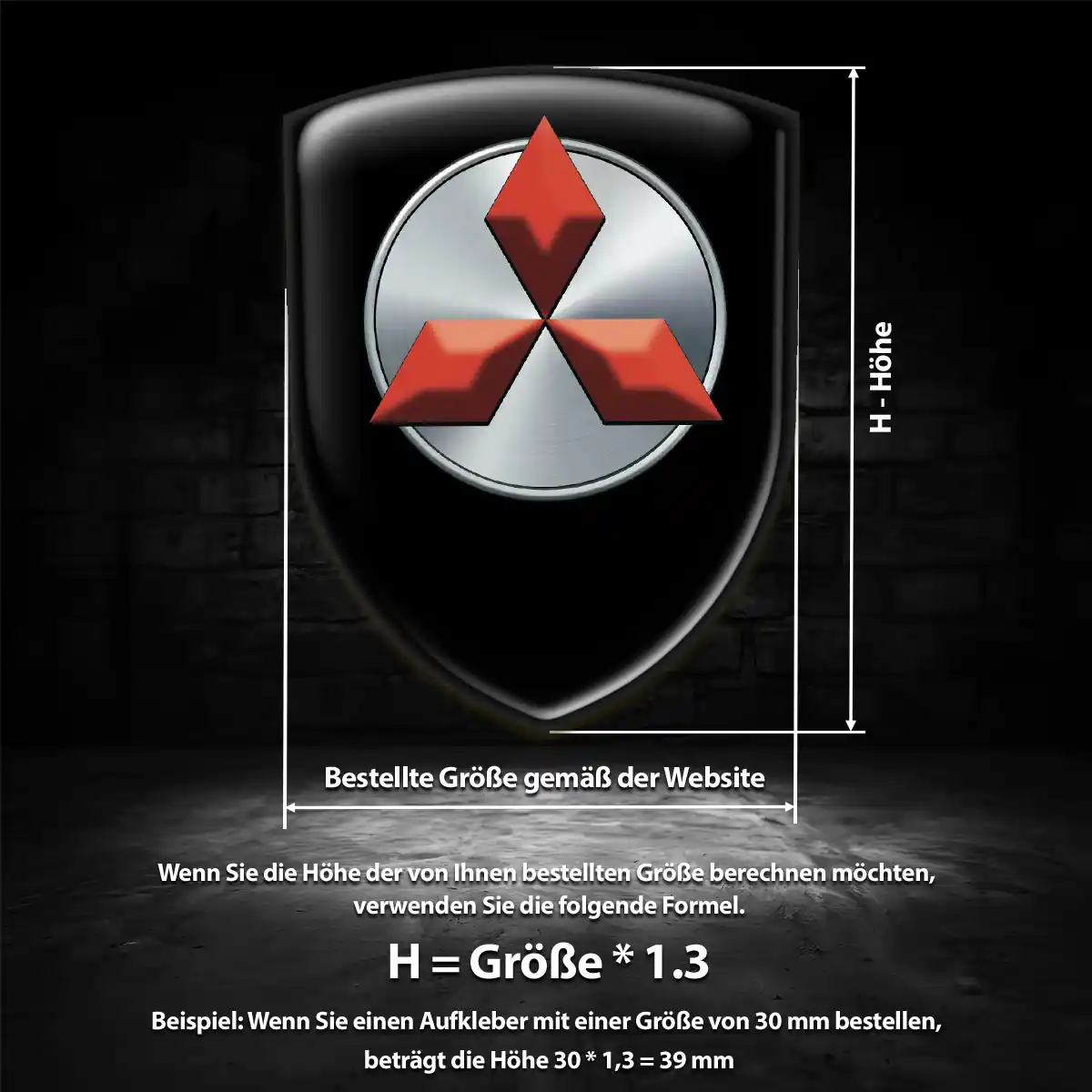 Mitsubishi Aufkleber Embleme Silikon Hochwertiges Harz