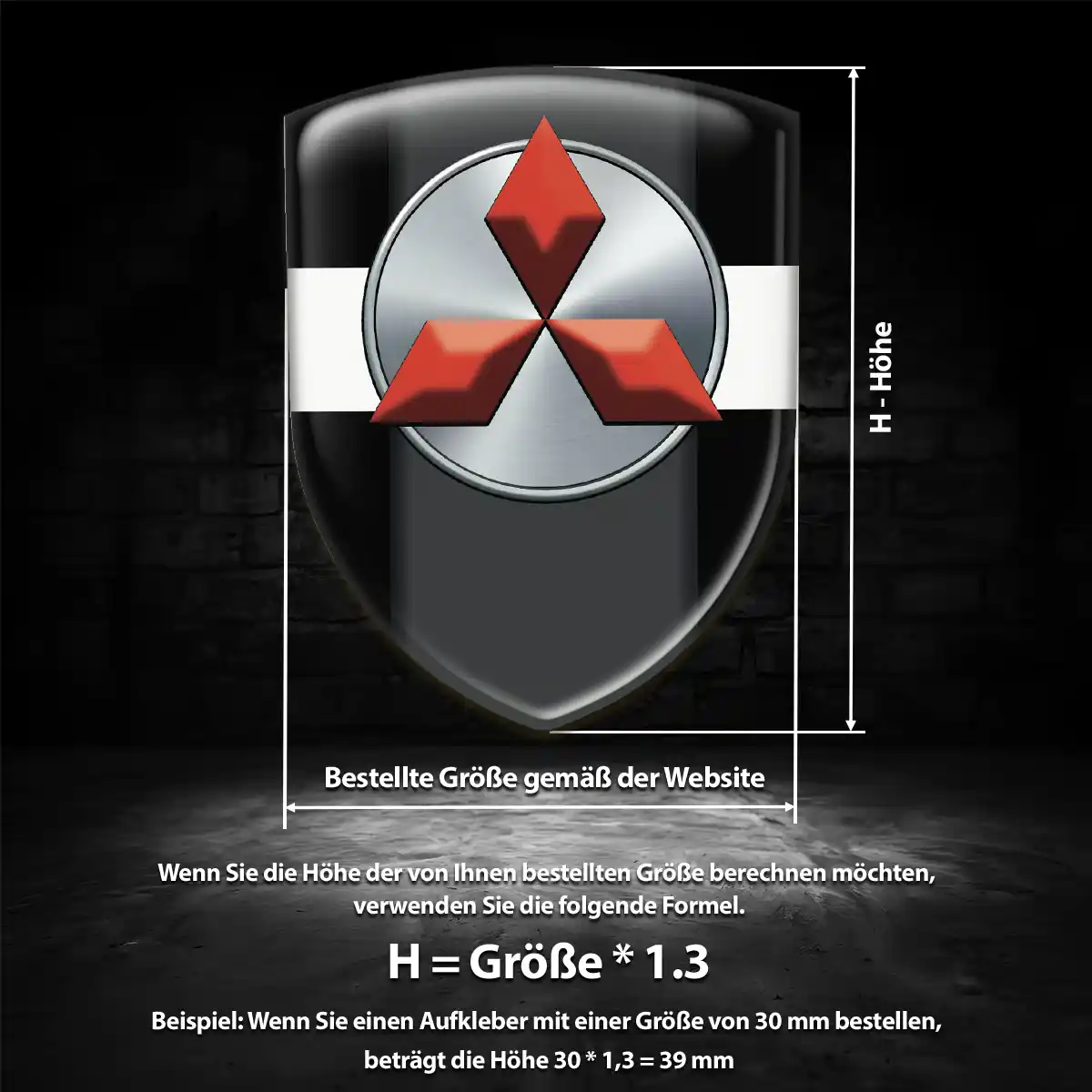 Mitsubishi Aufkleber Embleme Silikon Interieurdesign