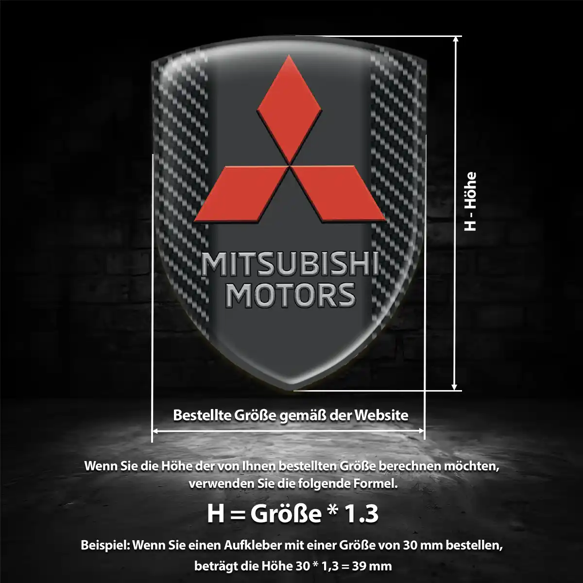 Mitsubishi Aufkleber Embleme Silikon Premium-Edition