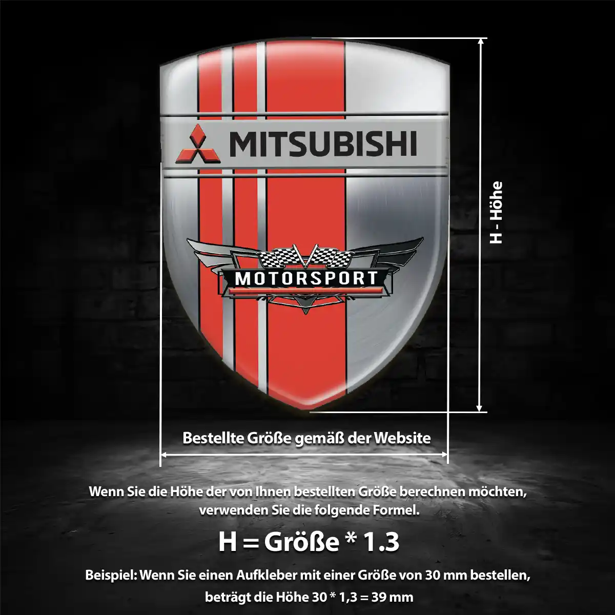 Mitsubishi Aufkleber Silikon Embleme Auto Premium-Edition