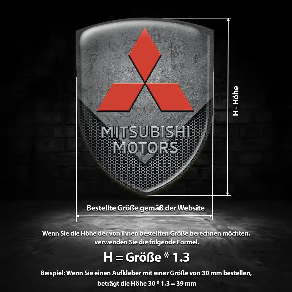 Mitsubishi Aufkleber Silikon Embleme Hochwertiges Harz