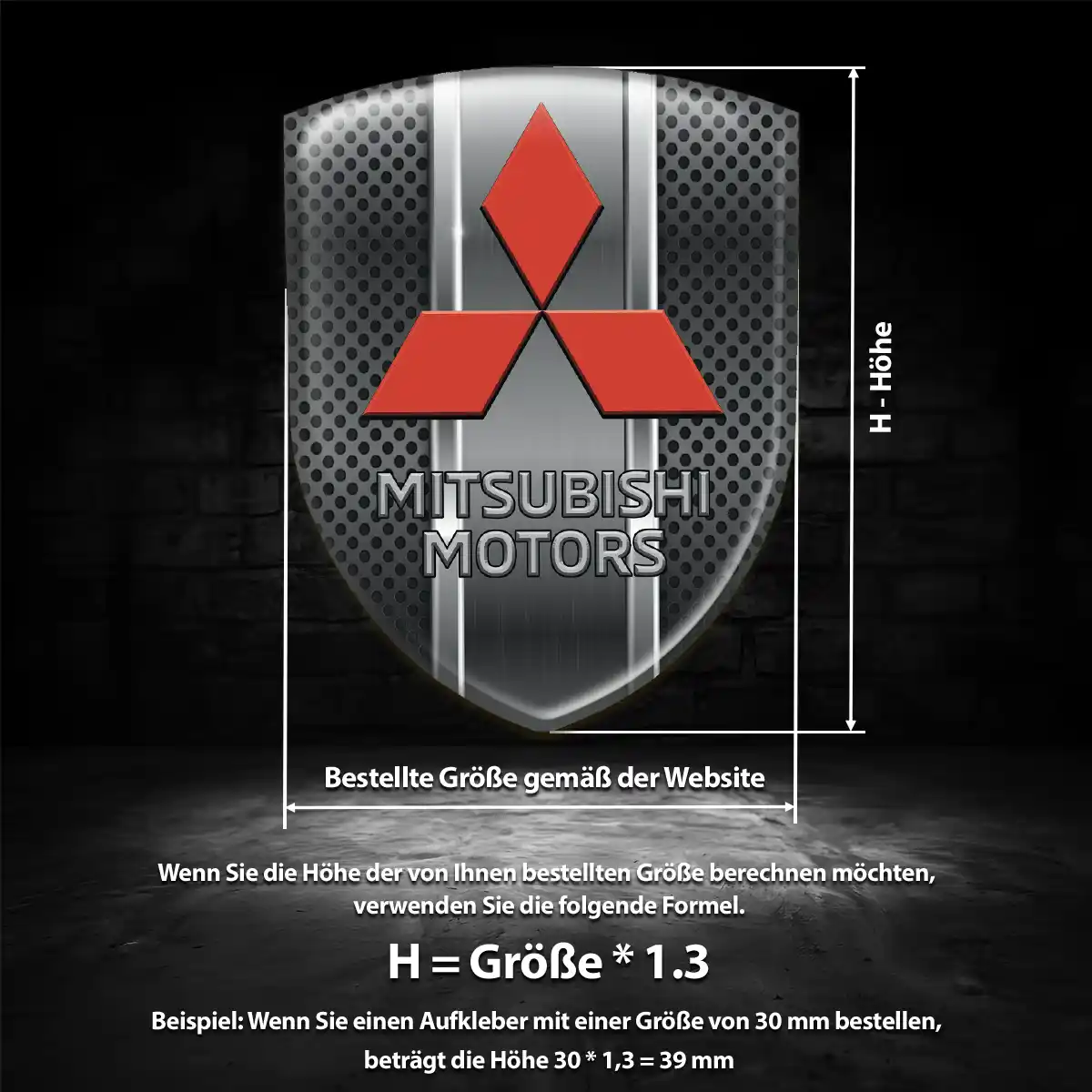 Mitsubishi Aufkleber Silikon Embleme Interieurdesign