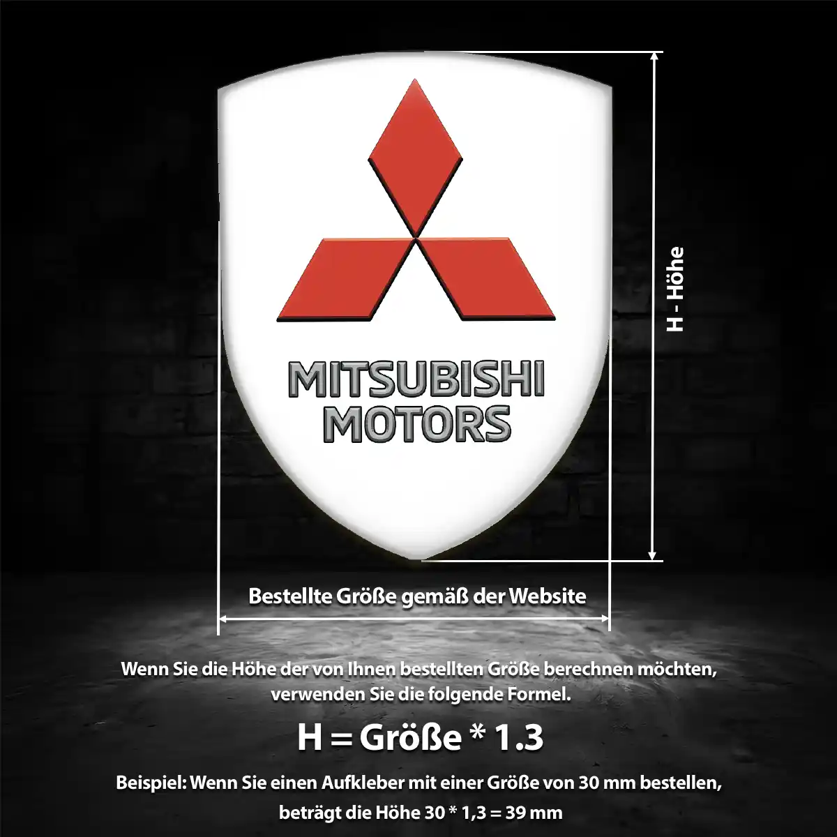 Mitsubishi Aufkleber Silikon Embleme Limitierte Auflage