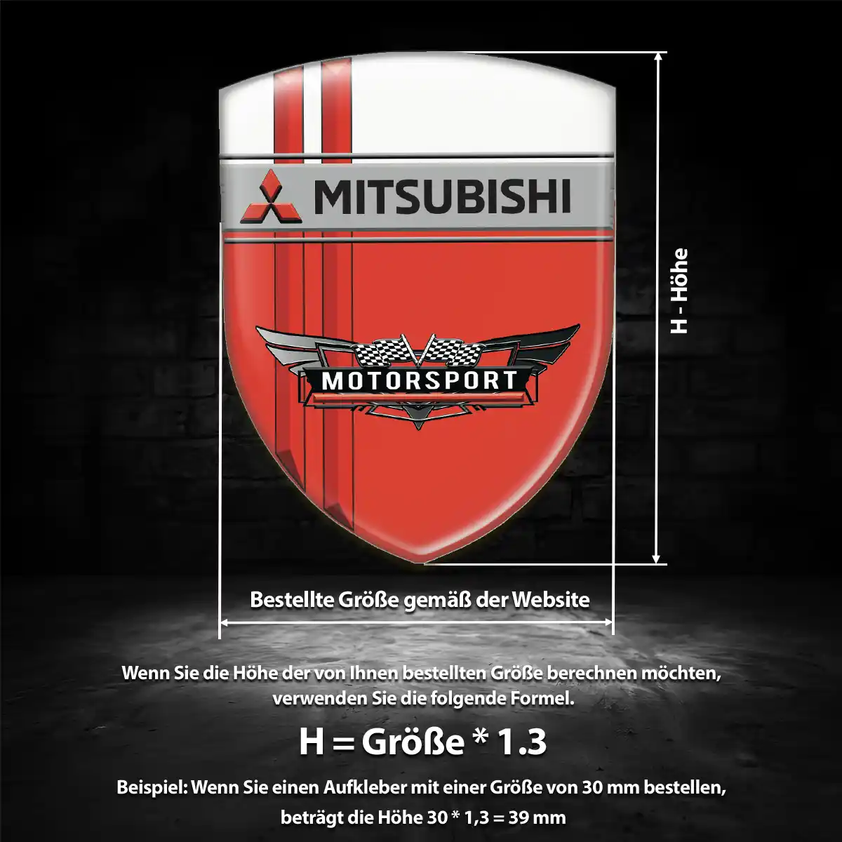 Mitsubishi Aufkleber Silikon Embleme Premium-Edition