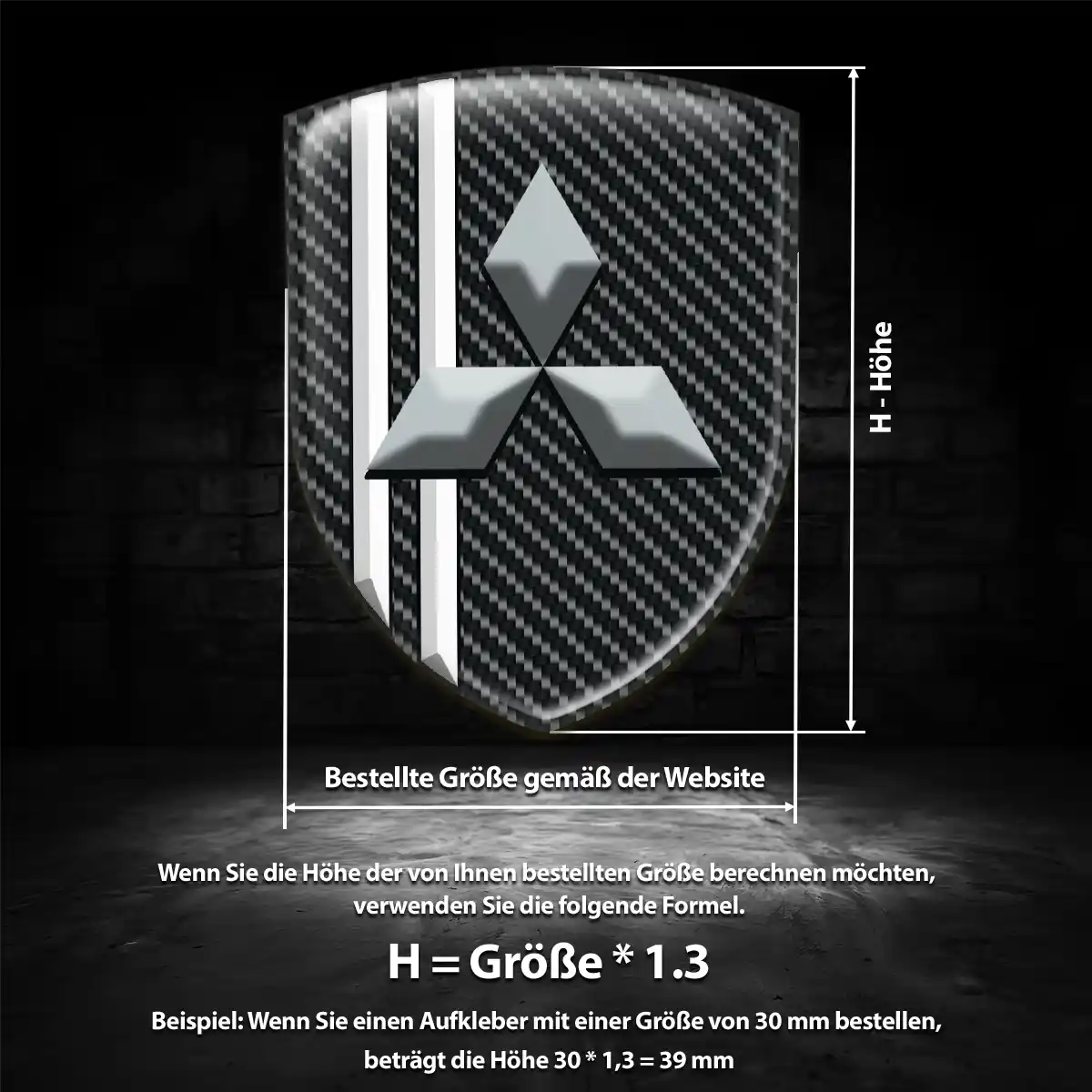 Mitsubishi Aufkleber Silikon Embleme Premiumqualität