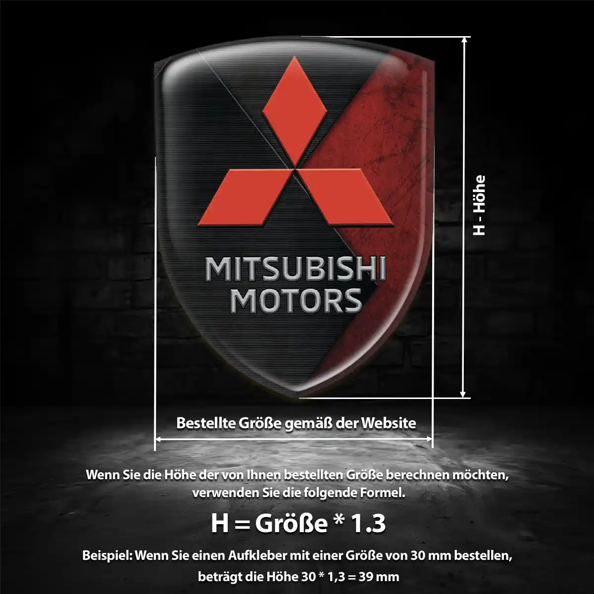 Mitsubishi Aufkleber Wappen Auto Premium-Edition
