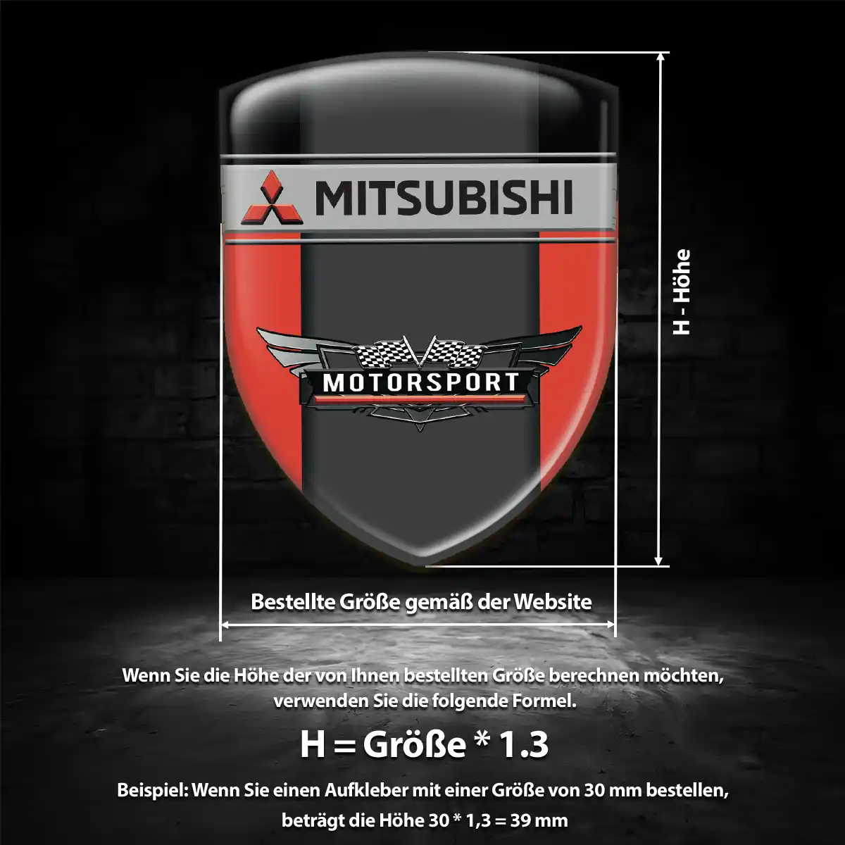 Mitsubishi Aufkleber Wappen Emblem Auto Hochwertiges Harz
