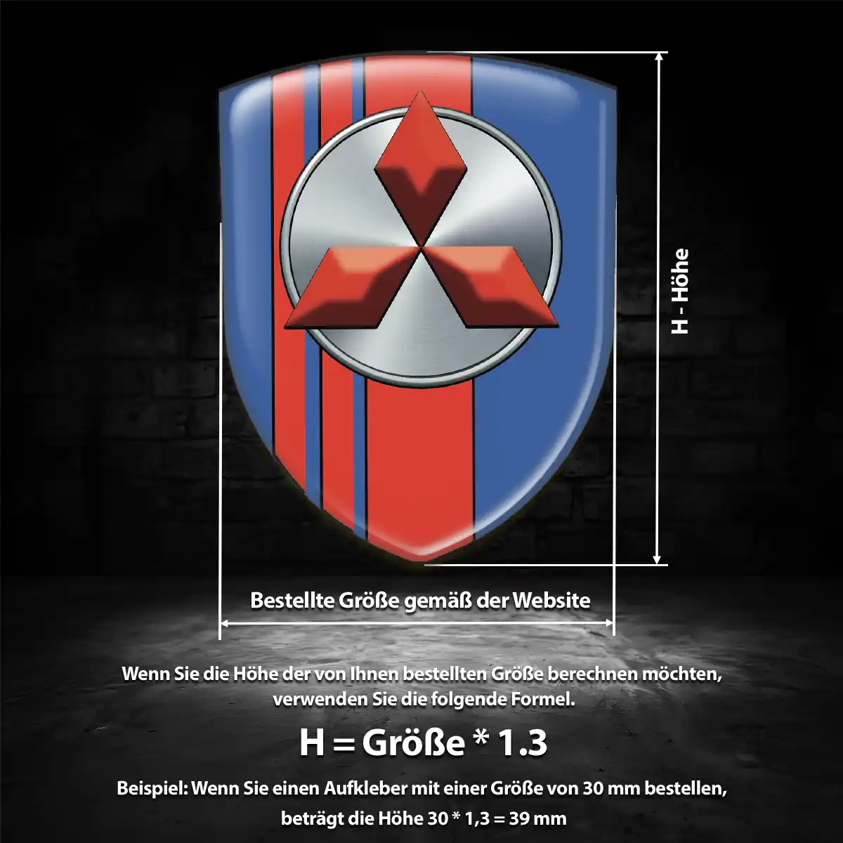 Mitsubishi Aufkleber Wappen Emblem Auto Interieurdesign