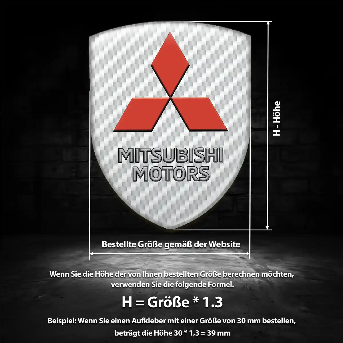 Mitsubishi Aufkleber Wappen Emblem Exterieurdesign
