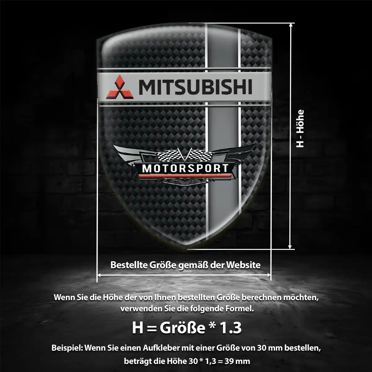 Mitsubishi Aufkleber Wappen Emblem Hochwertiges Harz