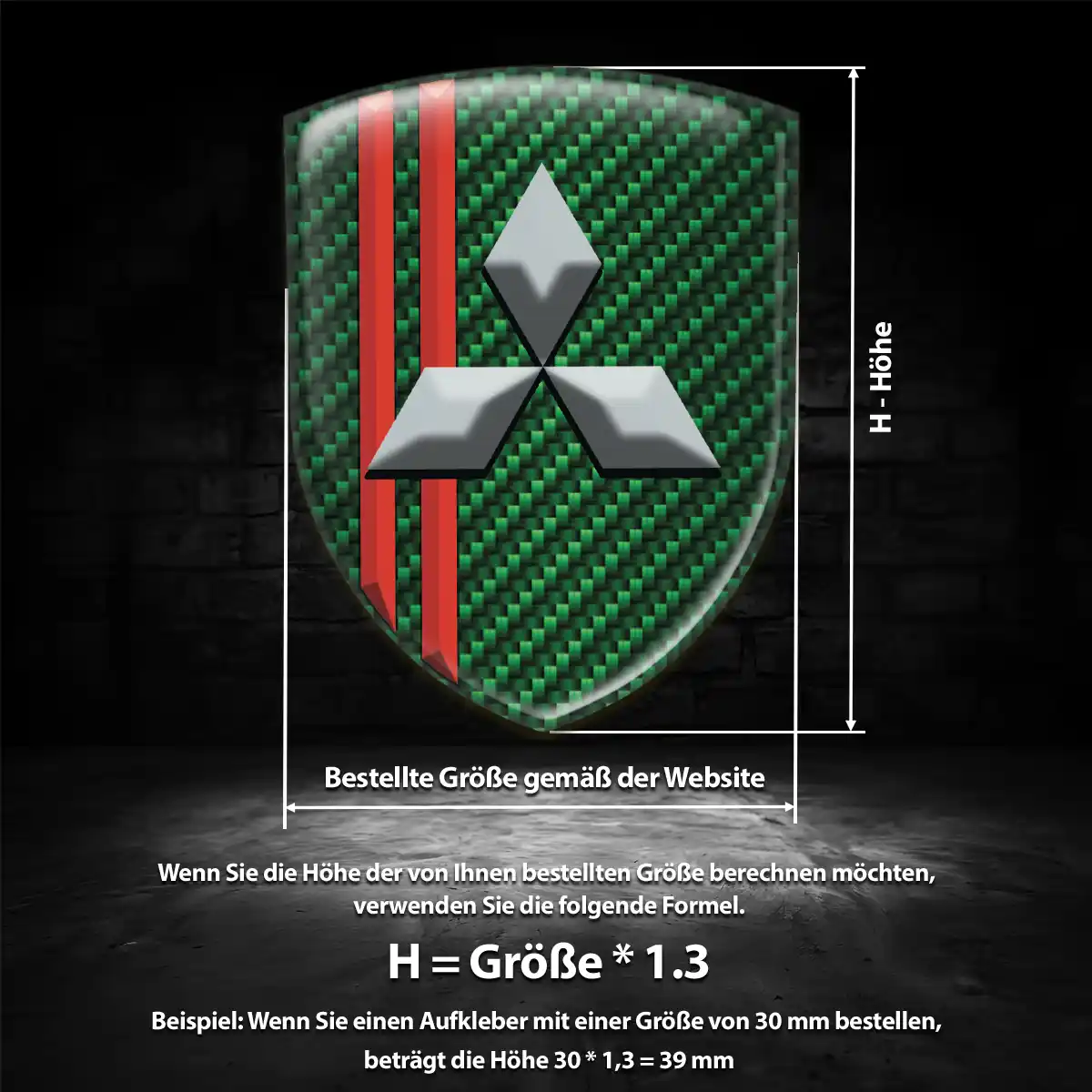 Mitsubishi Aufkleber Wappen Emblem Hohe Qualität
