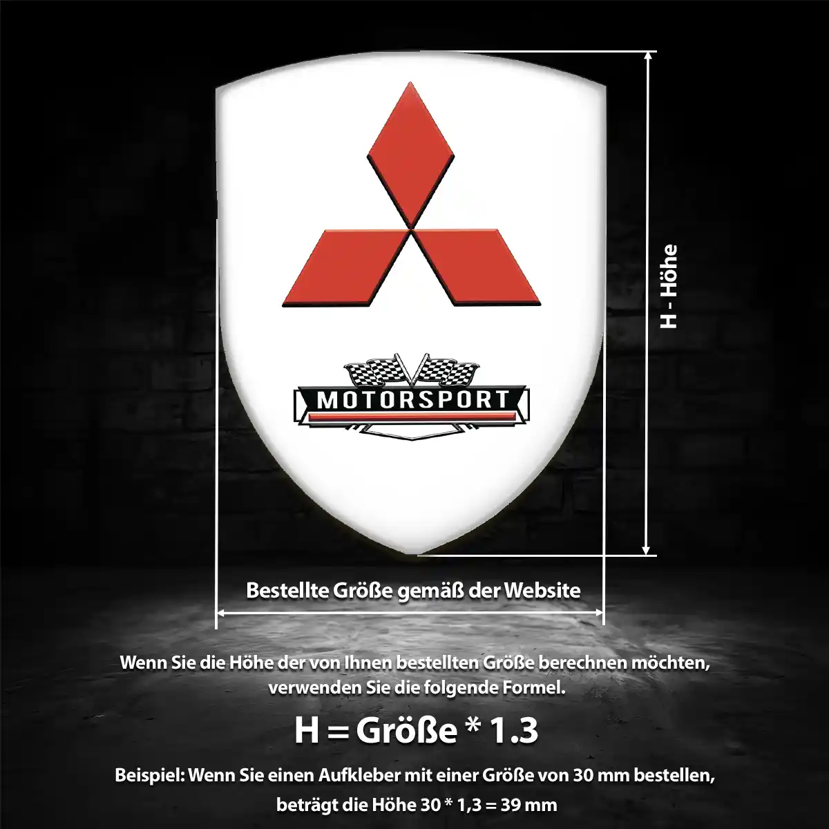 Mitsubishi Aufkleber Wappen Emblem Interieurdesign
