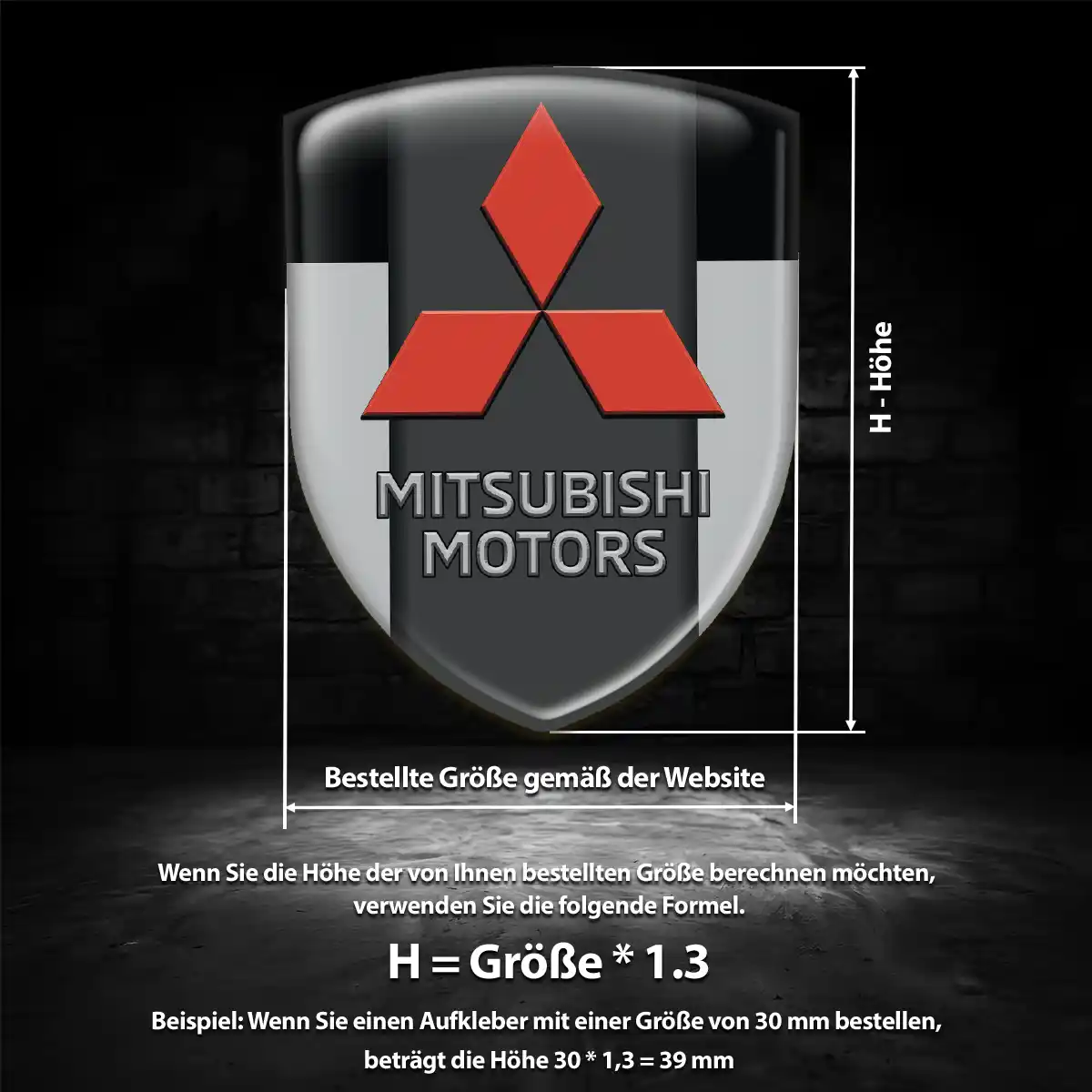 Mitsubishi Aufkleber Wappen Emblem Luxus-Edition