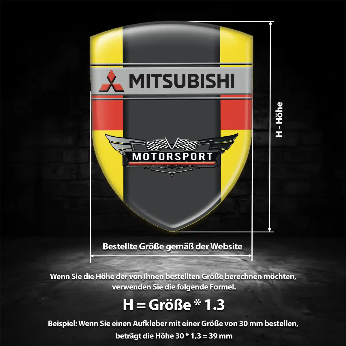Mitsubishi Aufkleber Wappen Emblem Premium-Edition