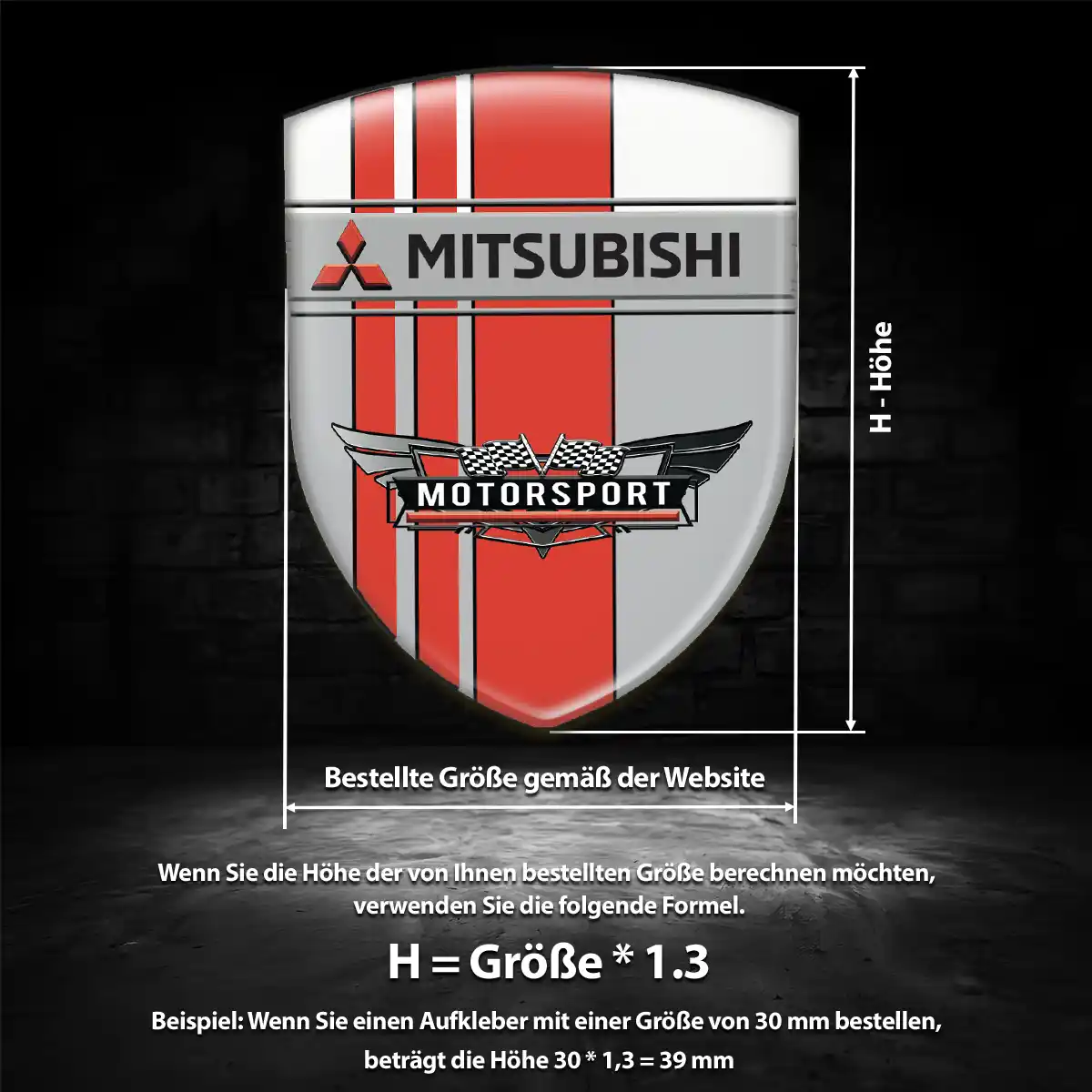 Mitsubishi Aufkleber Wappen Emblem Premiumqualität