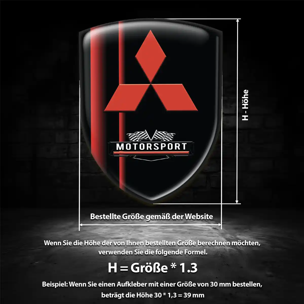 Mitsubishi Aufkleber Wappen Exterieurdesign
