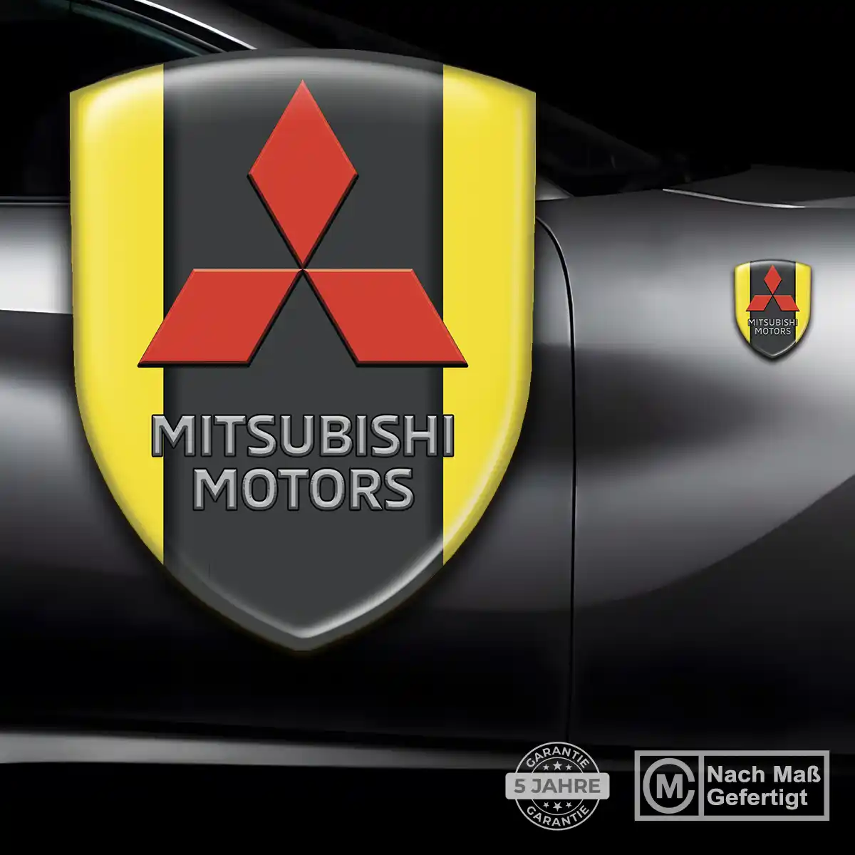 Mitsubishi Aufkleber Wappen Hochwertiges Harz